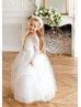 Long Sleeves Ivory Lovely Flower Girl Dress